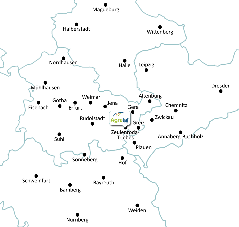 Servicegebiet der Agratal® GmbH